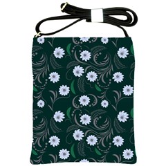 Folk Flowers Art Pattern Floral  Surface Design  Seamless Pattern Shoulder Sling Bag by Eskimos