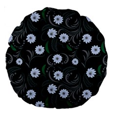 Folk Flowers Art Pattern Floral  Surface Design  Seamless Pattern Large 18  Premium Round Cushions by Eskimos