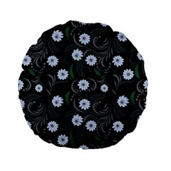 Folk Flowers Art Pattern Floral  Surface Design  Seamless Pattern Standard 15  Premium Flano Round Cushions by Eskimos