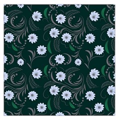 Folk Flowers Art Pattern Floral  Surface Design  Seamless Pattern Large Satin Scarf (square) by Eskimos