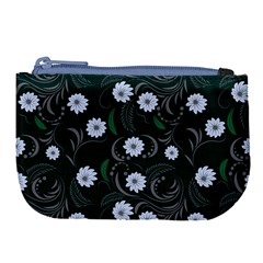 Folk Flowers Art Pattern Floral  Surface Design  Seamless Pattern Large Coin Purse by Eskimos