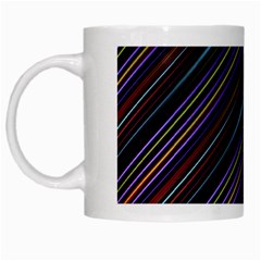 Dark Multicolored Striped Print Design Dark Multicolored Striped Print Design White Mugs by dflcprintsclothing