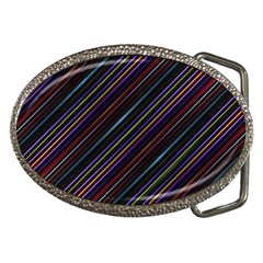 Dark Multicolored Striped Print Design Dark Multicolored Striped Print Design Belt Buckles by dflcprintsclothing