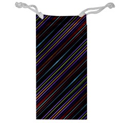 Dark Multicolored Striped Print Design Dark Multicolored Striped Print Design Jewelry Bag by dflcprintsclothing