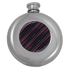 Dark Multicolored Striped Print Design Dark Multicolored Striped Print Design Round Hip Flask (5 Oz) by dflcprintsclothing