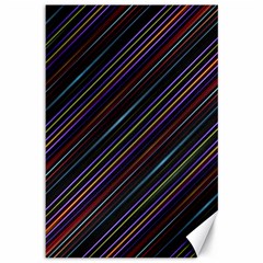 Dark Multicolored Striped Print Design Dark Multicolored Striped Print Design Canvas 12  X 18  by dflcprintsclothing