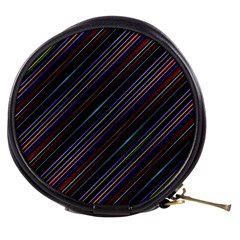 Dark Multicolored Striped Print Design Dark Multicolored Striped Print Design Mini Makeup Bag by dflcprintsclothing