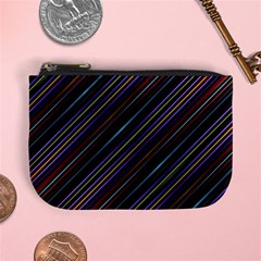 Dark Multicolored Striped Print Design Dark Multicolored Striped Print Design Mini Coin Purse by dflcprintsclothing