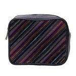 Dark Multicolored Striped Print Design Dark Multicolored Striped Print Design Mini Toiletries Bag (Two Sides) Front