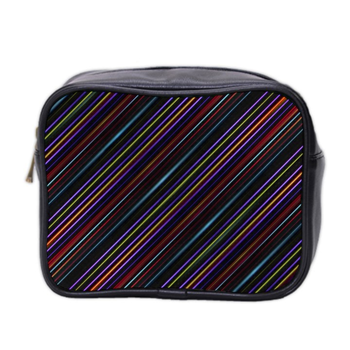 Dark Multicolored Striped Print Design Dark Multicolored Striped Print Design Mini Toiletries Bag (Two Sides)