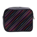 Dark Multicolored Striped Print Design Dark Multicolored Striped Print Design Mini Toiletries Bag (Two Sides) Back