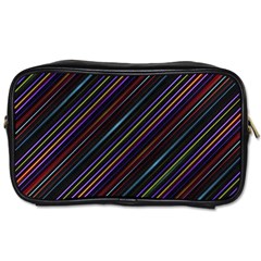 Dark Multicolored Striped Print Design Dark Multicolored Striped Print Design Toiletries Bag (one Side) by dflcprintsclothing