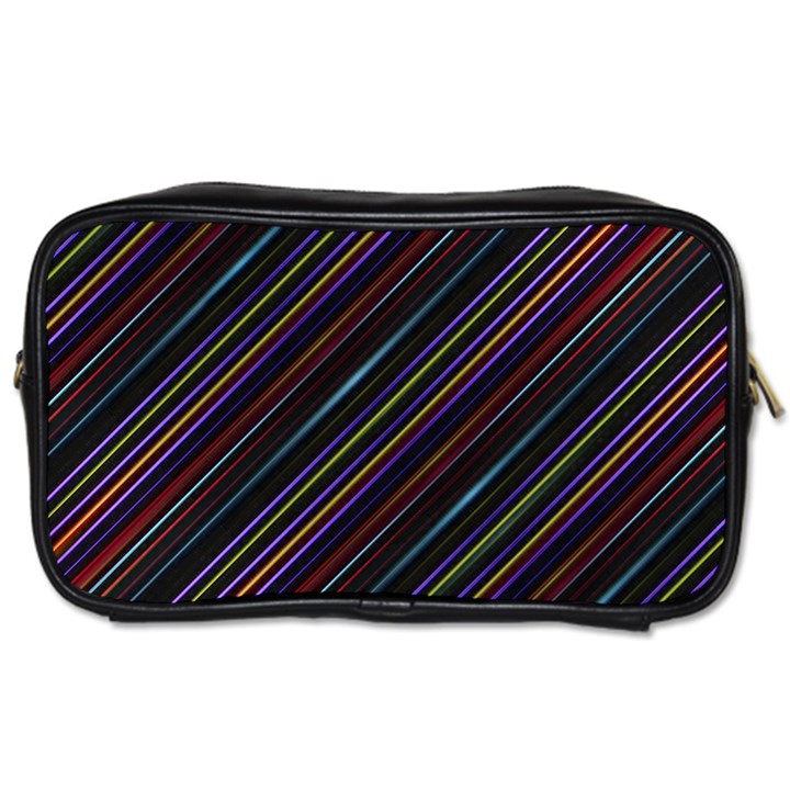 Dark Multicolored Striped Print Design Dark Multicolored Striped Print Design Toiletries Bag (One Side)