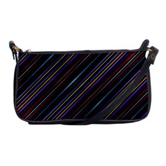 Dark Multicolored Striped Print Design Dark Multicolored Striped Print Design Shoulder Clutch Bag by dflcprintsclothing