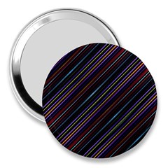 Dark Multicolored Striped Print Design Dark Multicolored Striped Print Design 3  Handbag Mirrors