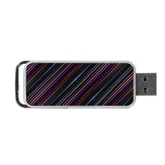 Dark Multicolored Striped Print Design Dark Multicolored Striped Print Design Portable Usb Flash (two Sides) by dflcprintsclothing