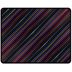 Dark Multicolored Striped Print Design Dark Multicolored Striped Print Design Double Sided Fleece Blanket (medium)  by dflcprintsclothing