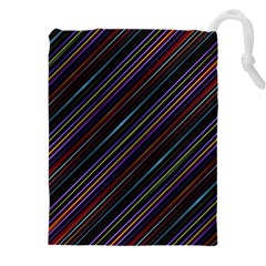 Dark Multicolored Striped Print Design Dark Multicolored Striped Print Design Drawstring Pouch (4xl) by dflcprintsclothing