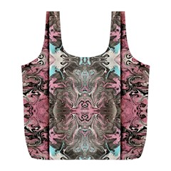 Marbling Arabesque Full Print Recycle Bag (l) by kaleidomarblingart