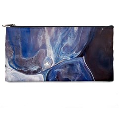 Abstract Blue Pencil Case by kaleidomarblingart