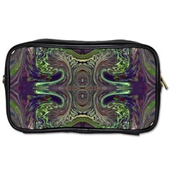 Olive Green Arabesque Toiletries Bag (two Sides) by kaleidomarblingart