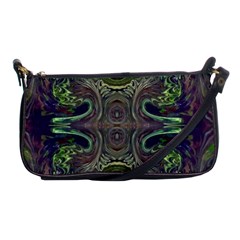 Olive Green Arabesque Shoulder Clutch Bag by kaleidomarblingart