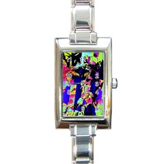 Neon Aggression Rectangle Italian Charm Watch by MRNStudios