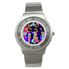 Neon Aggression Stainless Steel Watch by MRNStudios