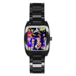 Neon Aggression Stainless Steel Barrel Watch Front