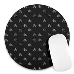 Bicycle Signal Street Motif Print Pattern Round Mousepads by dflcprintsclothing