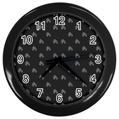 Bicycle Signal Street Motif Print Pattern Wall Clock (black) by dflcprintsclothing