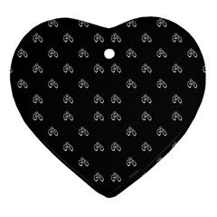 Bicycle Signal Street Motif Print Pattern Heart Ornament (two Sides) by dflcprintsclothing