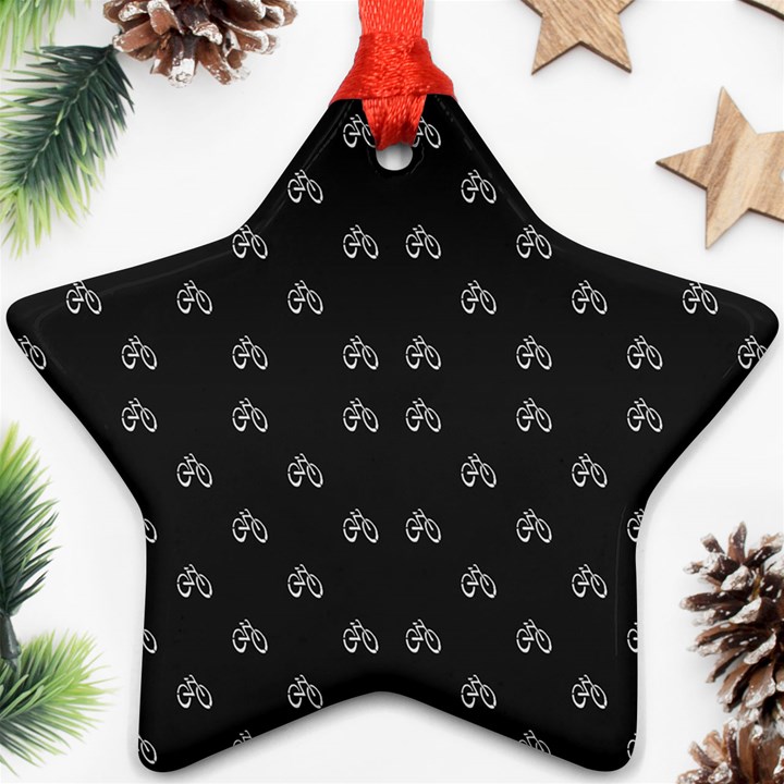 Bicycle Signal Street Motif Print Pattern Star Ornament (Two Sides)