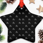 Bicycle Signal Street Motif Print Pattern Star Ornament (Two Sides) Back