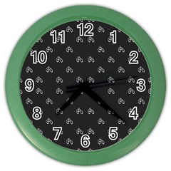 Bicycle Signal Street Motif Print Pattern Color Wall Clock by dflcprintsclothing