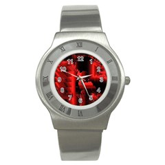 Red Light Stainless Steel Watch by MRNStudios