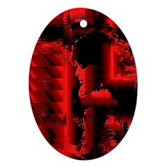 Red Light Oval Ornament (two Sides) by MRNStudios