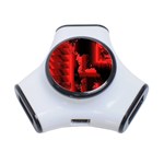 Red Light 3-Port USB Hub Front