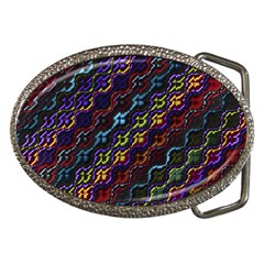 Dark Multicolored Mosaic Pattern Belt Buckles by dflcprintsclothing