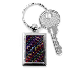 Dark Multicolored Mosaic Pattern Key Chain (rectangle) by dflcprintsclothing