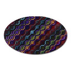 Dark Multicolored Mosaic Pattern Oval Magnet