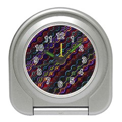 Dark Multicolored Mosaic Pattern Travel Alarm Clock by dflcprintsclothing