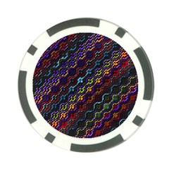 Dark Multicolored Mosaic Pattern Poker Chip Card Guard by dflcprintsclothing