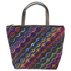 Dark Multicolored Mosaic Pattern Bucket Bag by dflcprintsclothing