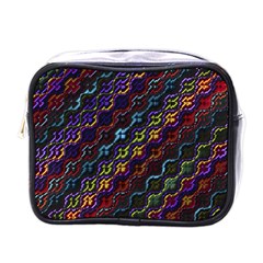 Dark Multicolored Mosaic Pattern Mini Toiletries Bag (one Side) by dflcprintsclothing