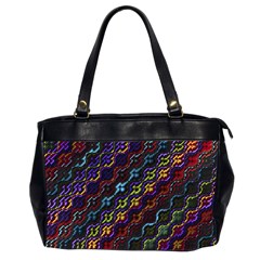 Dark Multicolored Mosaic Pattern Oversize Office Handbag (2 Sides)