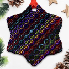 Dark Multicolored Mosaic Pattern Ornament (snowflake) by dflcprintsclothing