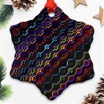 Dark Multicolored Mosaic Pattern Ornament (Snowflake) Front