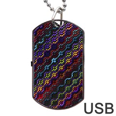 Dark Multicolored Mosaic Pattern Dog Tag Usb Flash (one Side) by dflcprintsclothing