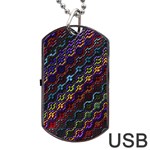 Dark Multicolored Mosaic Pattern Dog Tag USB Flash (Two Sides) Front